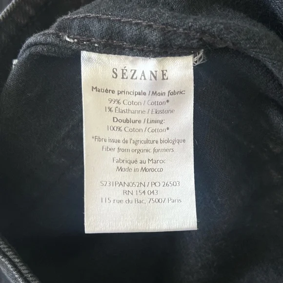 Sézane Le Crop Jeans – High Waisted Wide Leg – Black – Size EU 34 (US 2/XS) - Picture 9 of 13